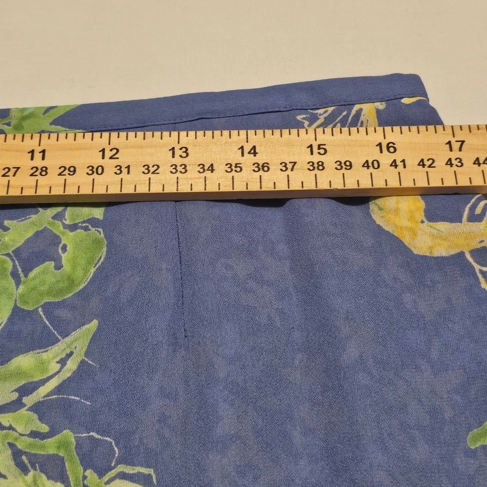 Emma James Liz Clairborne 3PC Skirt Set 14 Blue Floral Chiffon Blouse Tank L - Picture 15 of 16